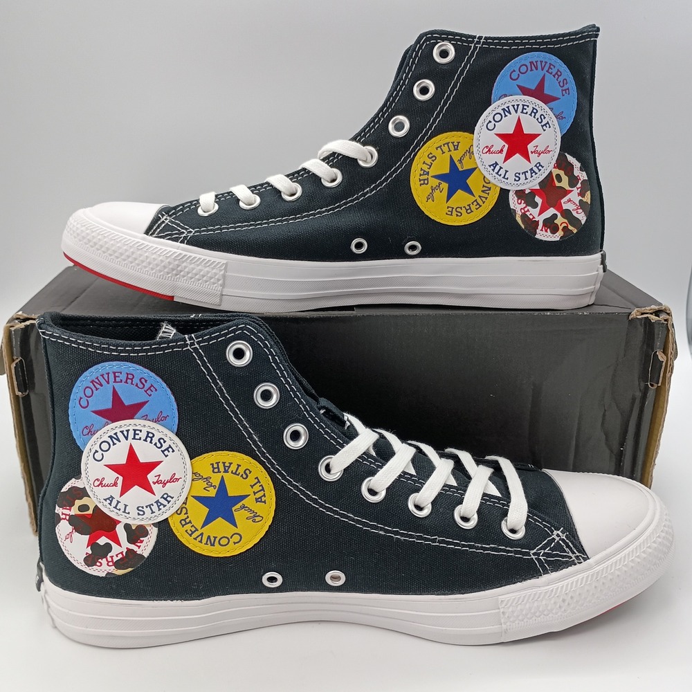 Converse Chuck Taylor All‎ Star Hi Multi Patch Black 166734C Mens 10 Womens 12 - Picture 1 of 11